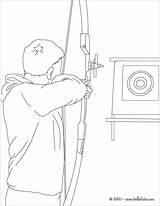 Archery Tir Tiro Arco Colorier Hellokids Coloringbay Hunting Drawing sketch template