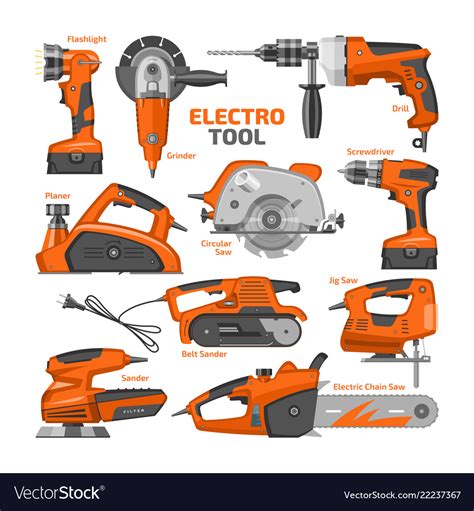 power tools electric construction equipment vector image