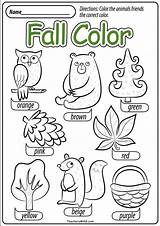 Fall Worksheets Printables Preschool Color Autumn Teachersmag Find Count Animals Much Down sketch template