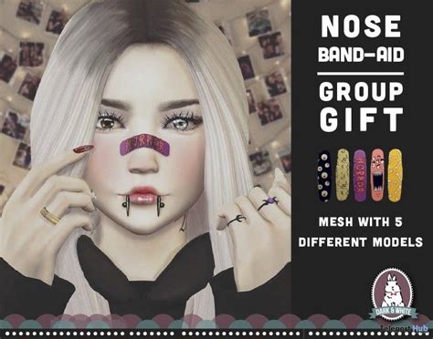 nose band aid pack august  group gift  darkwhite teleport hub