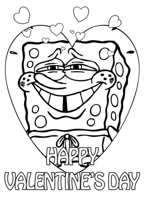 spongebob valentine coloring page love coloring pages valentines day