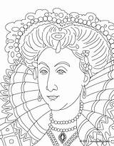 Inglaterra Ausmalbilder Rainha Coloriage Reine Colorir Hellokids Königin Hatshepsut Elisabet Imprimer Romero Línea sketch template