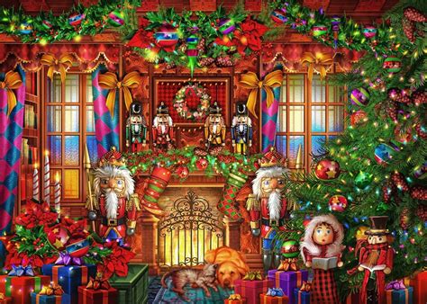 wooden jigsaw puzzle  piece christmas   fireplace etsy