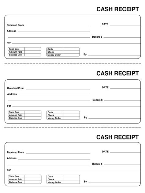 printable receipt book printable templates