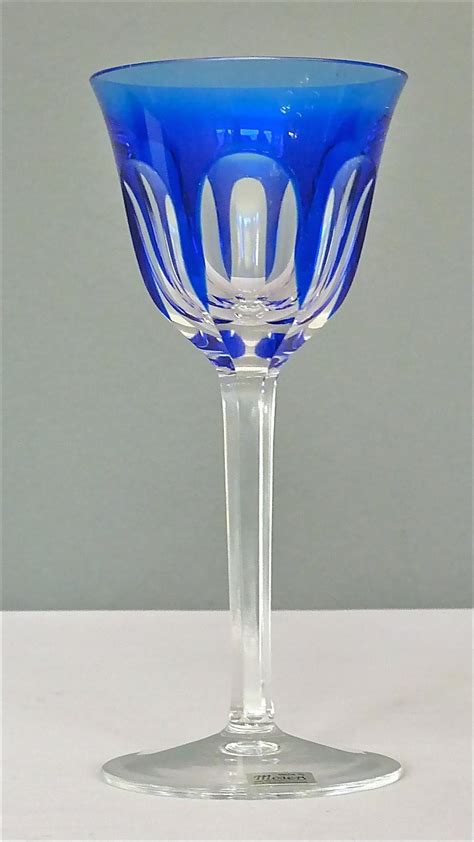 Set Of Six Moser Crystal Cut Wine Glasses Stemware Saint Louis Baccarat