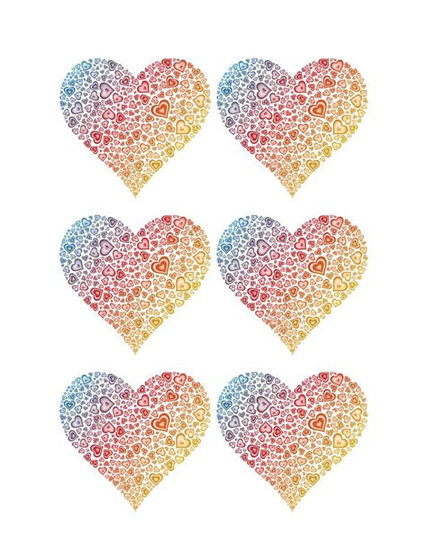 printable hearts colored