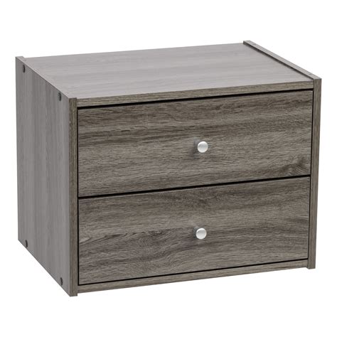 iris usa wood stacking storage box  drawer gray walmartcom