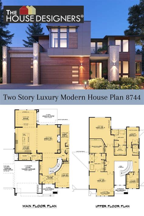 story luxury modern style house plan    luxury modern homes modern house house
