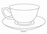 Cup Tea Teacup Coloring Template Printable Pages Hot Cups Chocolate Drawing Paper Sheet Saucer Pot Templates Printables Mothers Line Mug sketch template