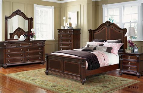solitare luxury solid wood bedroom set queen