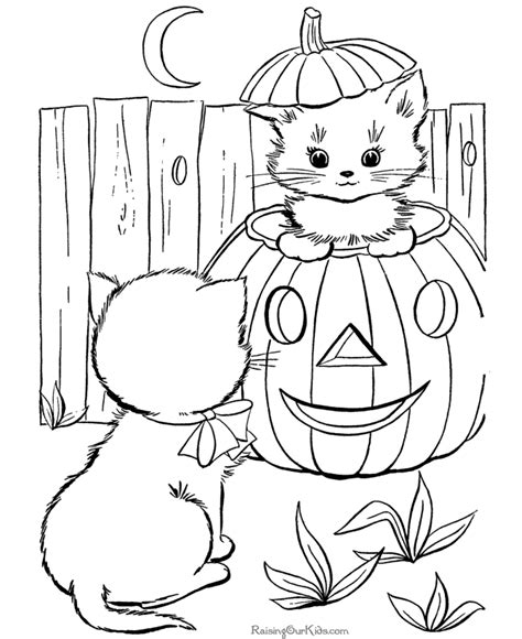 halloween cats coloring pages kittens pumpkin coloring pages