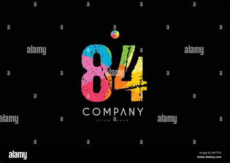 number  logo icon design  grunge texture  rainbow colored