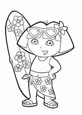 Coloring Pages Beach Dora Choose Board Cartoon sketch template