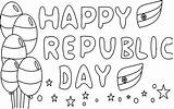 Republic Happy Coloring Drawing Print Pages Painting India Printable Drawings Domain Public Paintingvalley sketch template