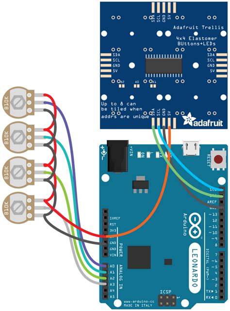 circuit diagram mini untztrument  printed midi controller adafruit learning system