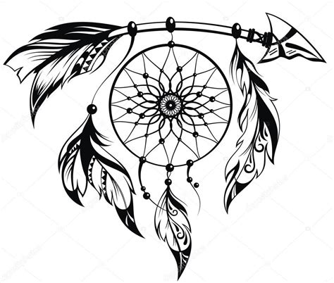 dreamcatcher drawing black  white  getdrawings