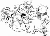 Disney Coloring Christmas Pages Pooh Kids sketch template