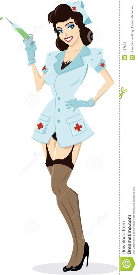 Nurse Pin Up Illustration Stock Image Image 11776831