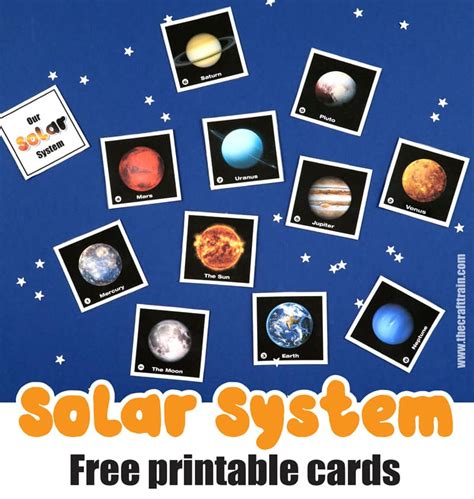 printable solar system cards  craft train