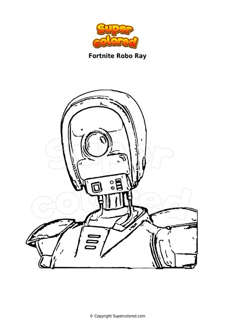 coloring page fortnite robo ray supercoloredcom