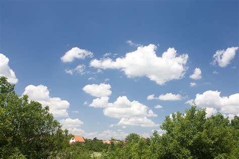 sky clouds trees  houses stock photo freeimagescom