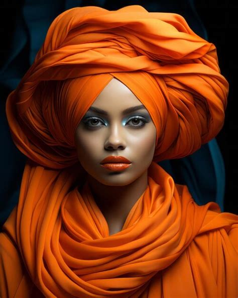 Premium Ai Image A Woman In Orange Turban