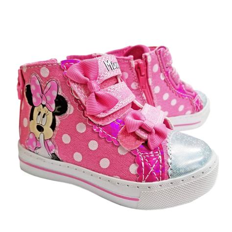 disney minnie mouse polka dot light  sneaker pink size  toddler amazoncouk shoes bags