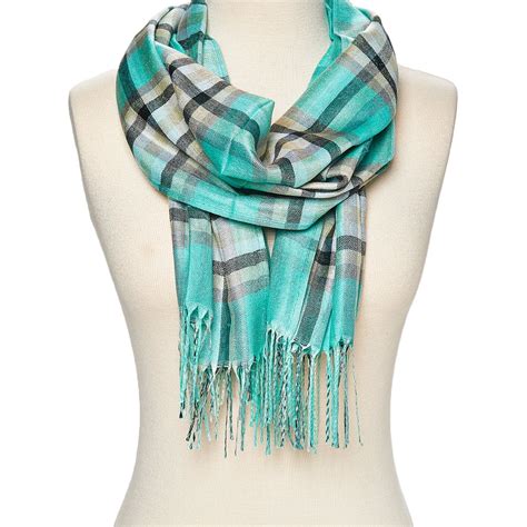 turquoise scarfs  women plaid winter fashion scarfs  neck blacket