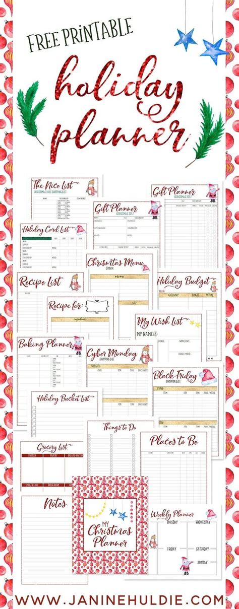 printable holiday planner holiday planner printables