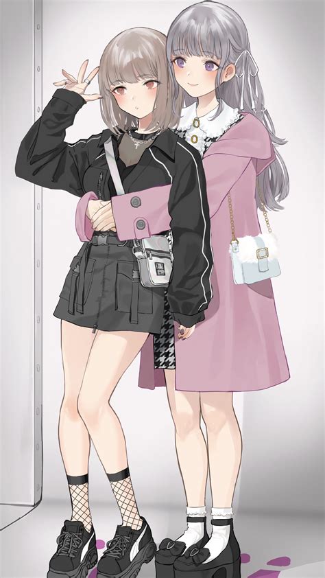 cute bff anime boy  girl  friends hugging  jossaesipykpl