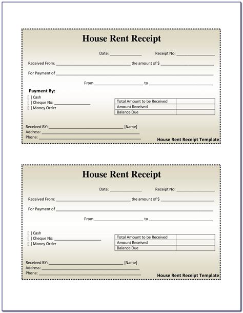 rent receipt format  excel invoice template