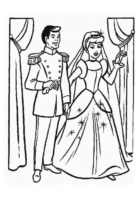 cinderella  prince charming coloring pages