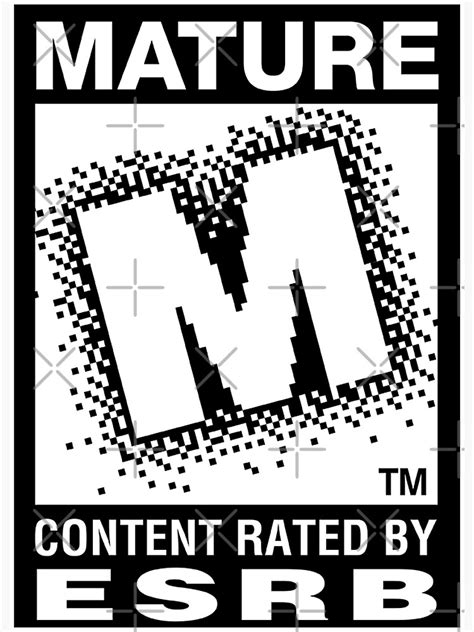 esrb mature rating logo art print  sale  rubencrm redbubble