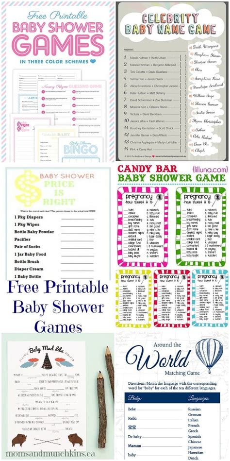 printable baby shower games moms munchkins