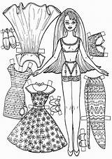 Paper Coloring Pages Dolls Print Paperdolls sketch template