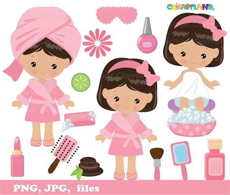 instant  spa girl party clip art cspaspa etsy spa day