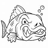Fish Coloring Pages Monster Angry Adult Bass Printable Fishing Saltwater Sharp Getcolorings Print Teeth Size Color Getdrawings Colorluna sketch template