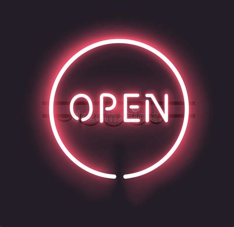 neon open sign stock vector illustration  glowing