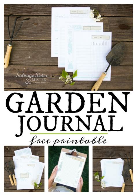 garden journal printable salvage sister  mister