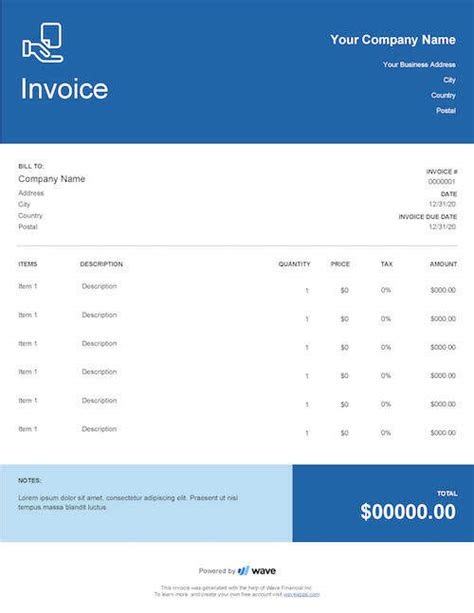 services rendered invoice template