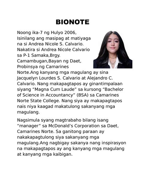 bionote bionote noong ika  ng hulyo  isinilang ang masipag