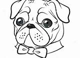 Pug Coloring Pages Cute Printable Pugs Colouring Dog Color Funny Drawings Dogs Puppy Cartoon Print Printables Tie Epic Drawing Simple sketch template