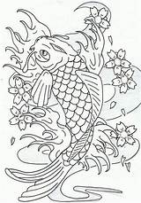 Koi Fish Coloring Pages Color Print Heavy Metal Ink Printable Carp Adults Leaping Colouring Japanese Adult Animal Dragon Coy Library sketch template