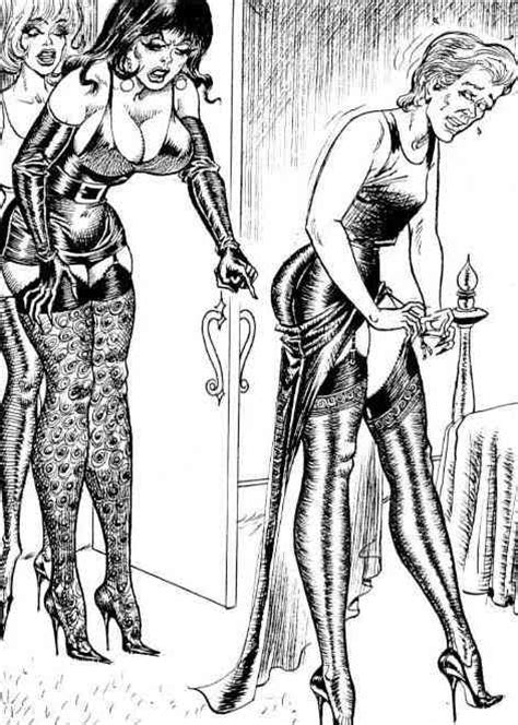 sissy husband adusts stockings femdom artists femdom art