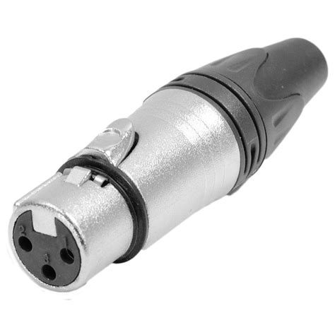 seismic audio premium  pin xlr female cable connector microphone plug  silver