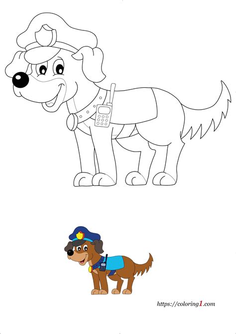 coloriage chien policier coloriage gratuit  imprimer dessin