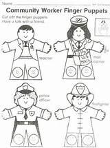 Helpers Puppets Kindergarten Helper Hand Fireman sketch template