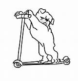 Skateboard Scooter Drawing Coloring Bulldog Pages Edition Puppy Getdrawings sketch template