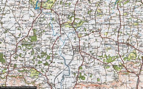 maps  downs link cycle route sussex francis frith