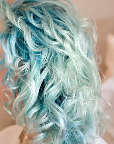 blue hair mermaid hair pastel image 465509 on